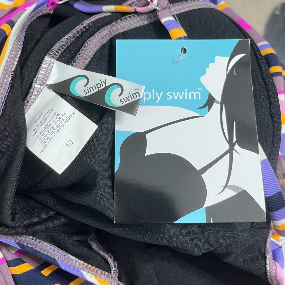 Simply Swim Multicolor Striped Twist One Piece - Picture 7 of 8
